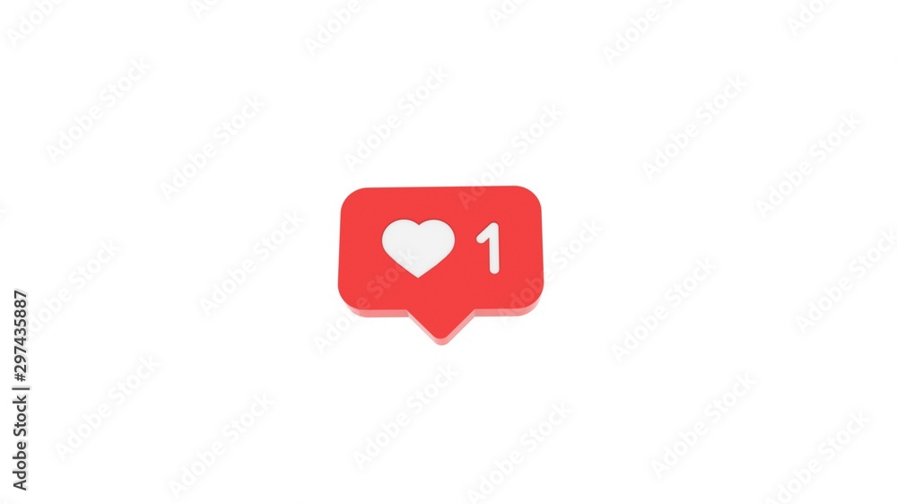New Like Social Media Notification 3D Illustration New Like Social Media Notification 3D Illustration
