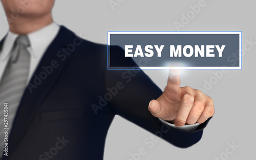 easy money pushing concept 3d illustration