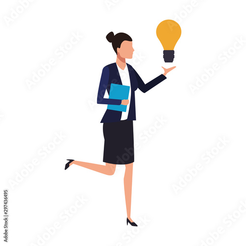 avatar businesswoman with big light bulb
