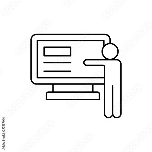 Computer, technology, monitor, user icon. Simple line, outline vector of computer technology icons for ui and ux, website or mobile application