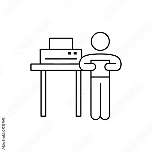 Computer, technology, printer, user icon. Simple line, outline vector of computer technology icons for ui and ux, website or mobile application