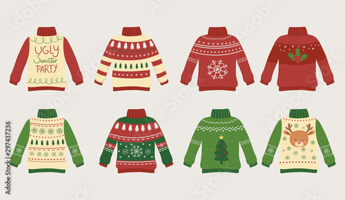 christmas ugly sweaters party differents design