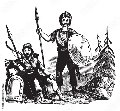 Ancient Scythians, vintage illustration