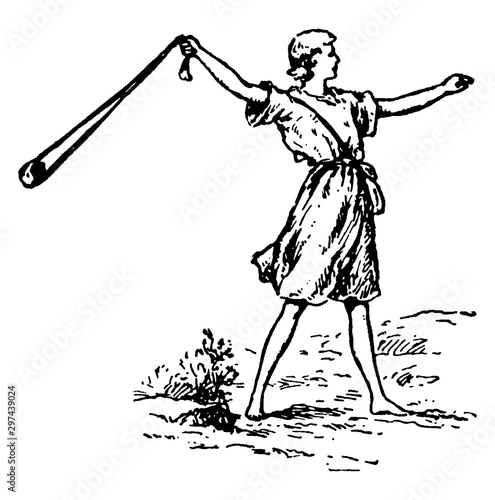 Slingshot, vintage illustration