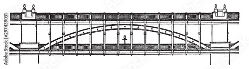 Bowstring Arch, vintage illustration.
