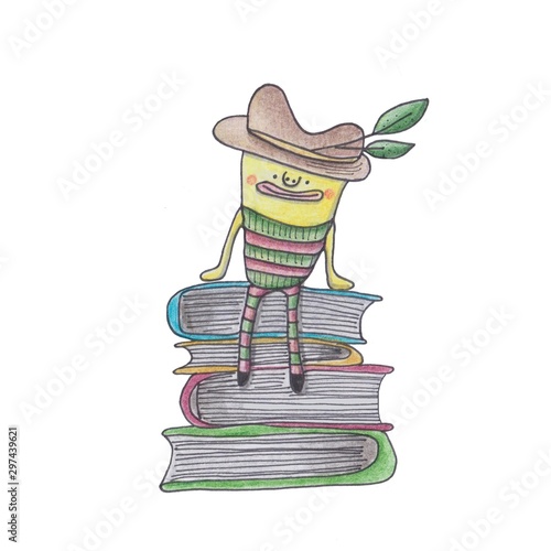 color cartoon illustration on white background, for your design, print, stickers, posters, postcards