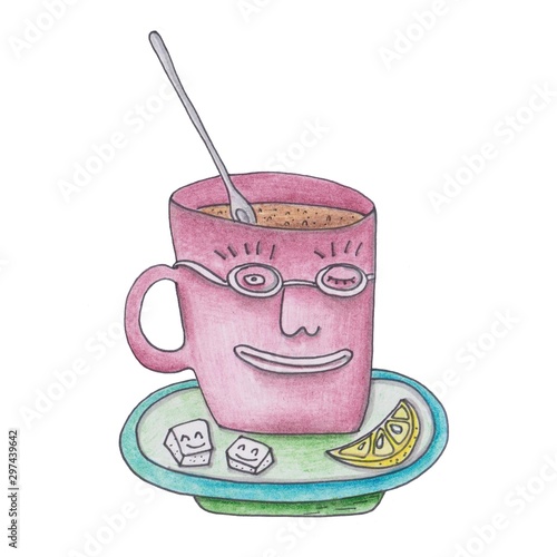 color cartoon illustration on white background, for your design, print, stickers, posters, postcards