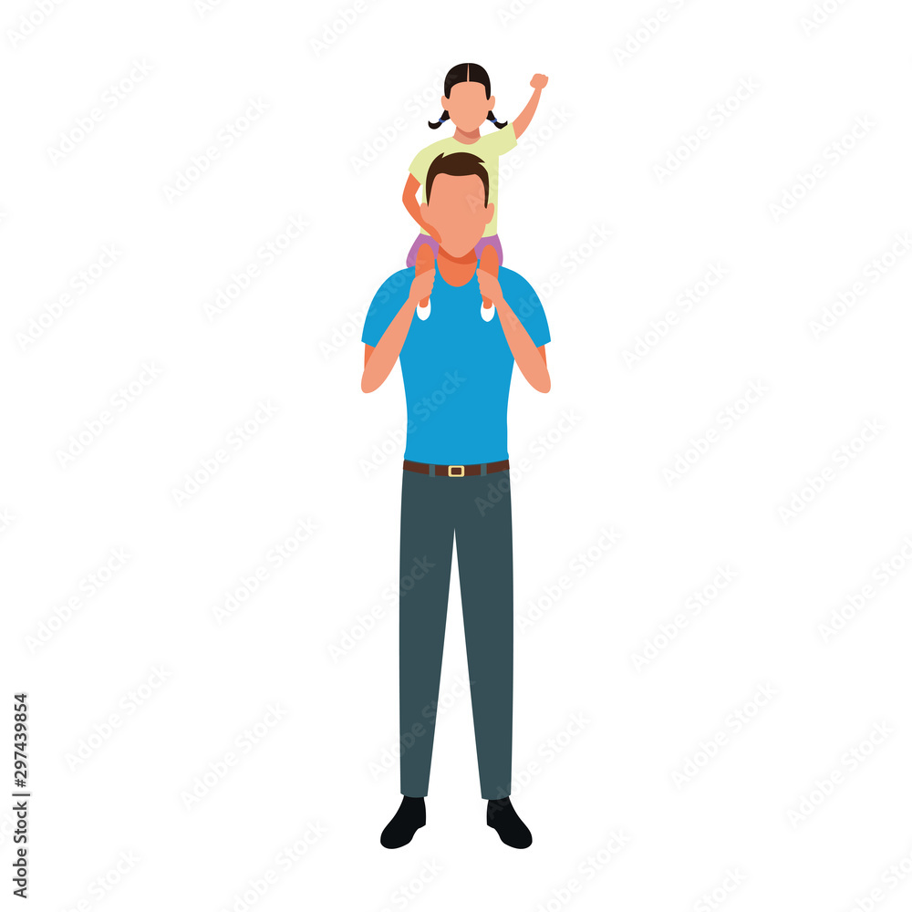 avatar man and little girl, flat design avatar man and little girl, flat design