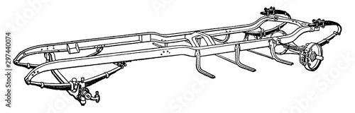 Building an Automobile Step 16 is Rear Axle, vintage illustration.