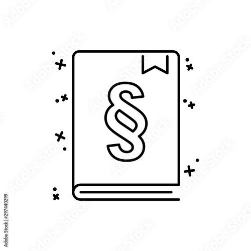 Book icon. Simple line, outline vector of law and justice icons for ui and ux, website or mobile application