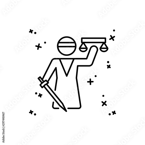 Themis icon. Simple line, outline vector of law and justice icons for ui and ux, website or mobile application