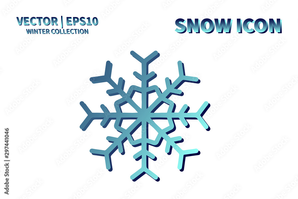 Snowflake vector icon. Christmas and winter snow flake element. Isolated flat new year holiday decoration illustration. Cold weather object design silhouette symbol Snowflake vector icon. Christmas and winter snow flake element. Isolated flat new year holiday decoration illustration. Cold weather object design silhouette symbol