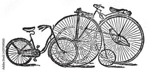 Bicycle, vintage illustration.