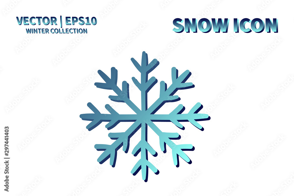 Snowflake vector icon. Christmas and winter snow flake element. Isolated flat new year holiday decoration illustration. Cold weather object design silhouette symbol Snowflake vector icon. Christmas and winter snow flake element. Isolated flat new year holiday decoration illustration. Cold weather object design silhouette symbol