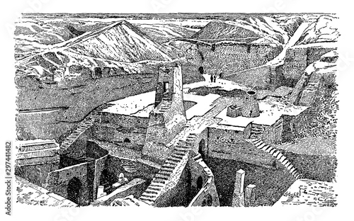 Excavations at Nippur, vintage illustration.