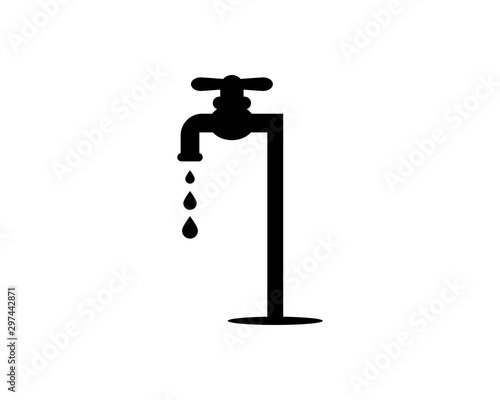 Tap Water Faucet Icon Vector Logo Template Illustration Design