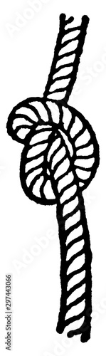 Canvas Print Overhand Knot, vintage illustration.
