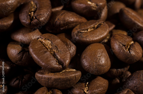 many freshly roasted coffee beans © masa