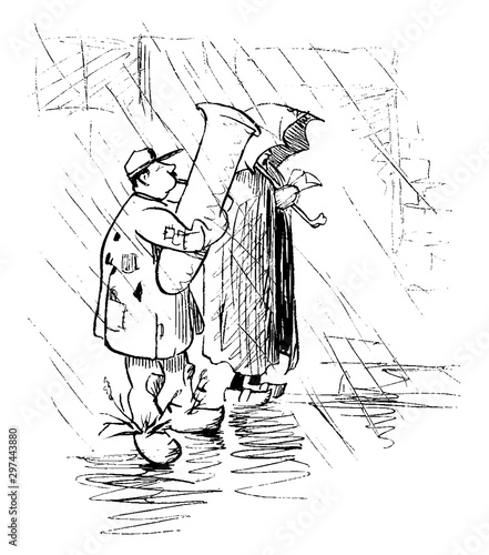 Wandering Minstrels, vintage illustration