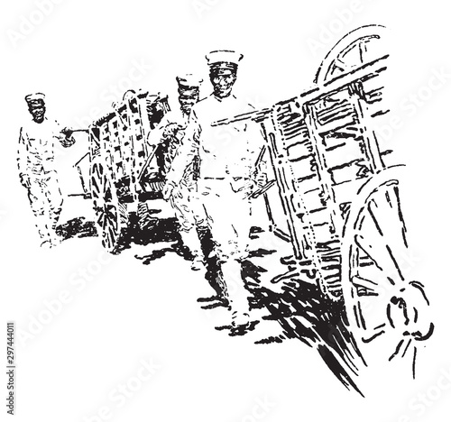 Japanese Medics, vintage illustration.