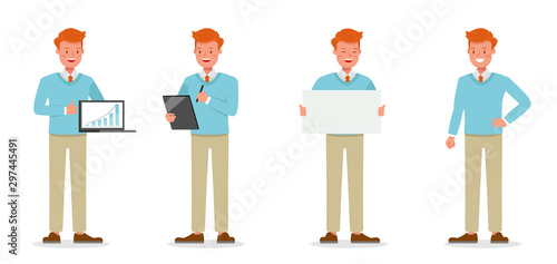 Businessman working character vector design no43