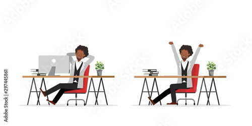 Businessman working character vector design no91