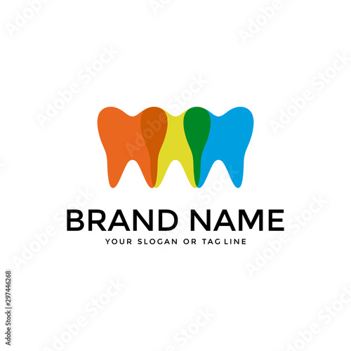 Unique dental vector design with stylish full color vector template