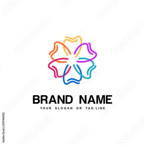 Unique dental vector design with stylish full color vector template