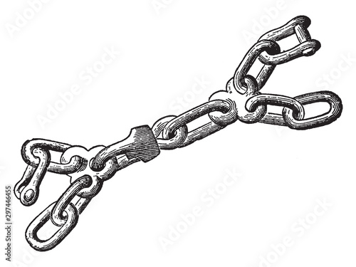 Chain, vintage illustration.