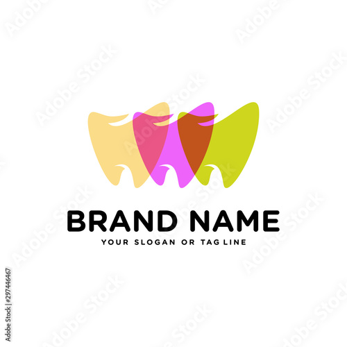 Unique dental vector design with stylish full color vector template