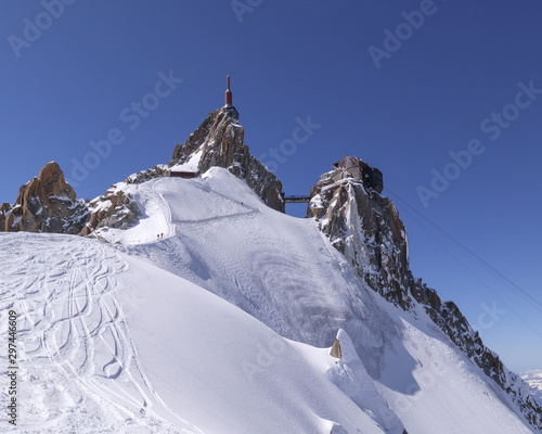 Aiguille du Midi in french alps above Chamonix taken from Vallee Blance with Canon 11mm - 22mm wide angle lens