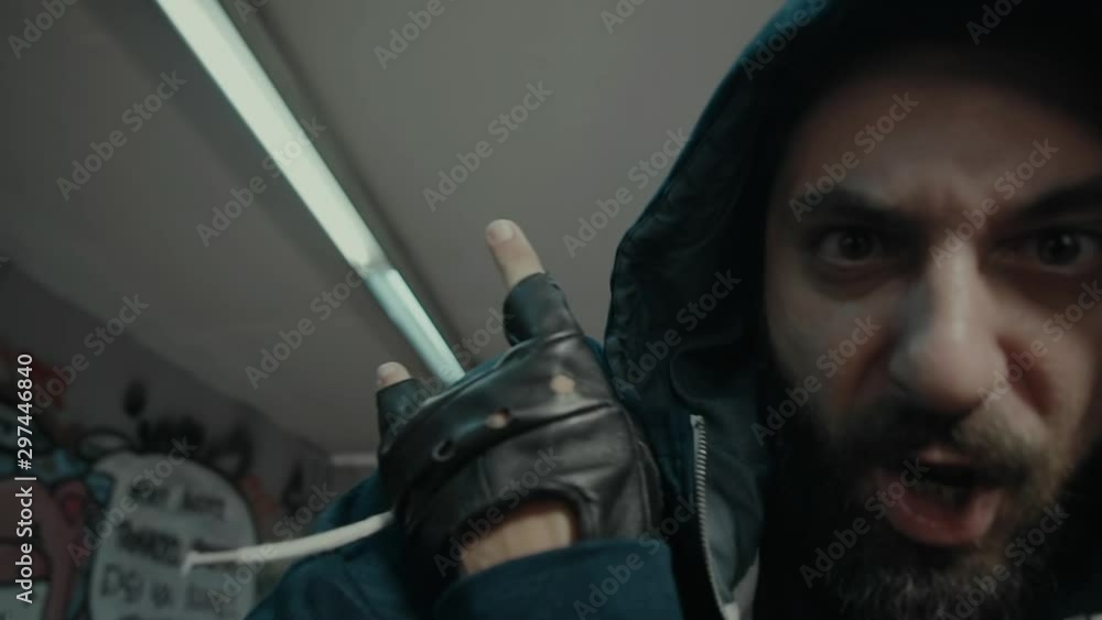 An eccentric controversial energetic male urban rapper.Portrait and ...