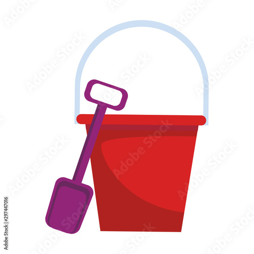 sand bucket and shovel icon, colorful design