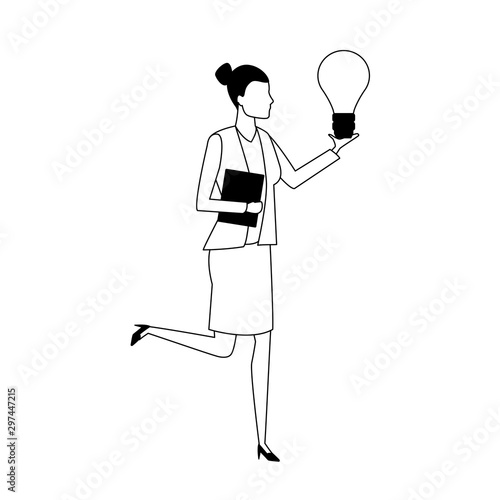 avatar businesswoman with big light bulb