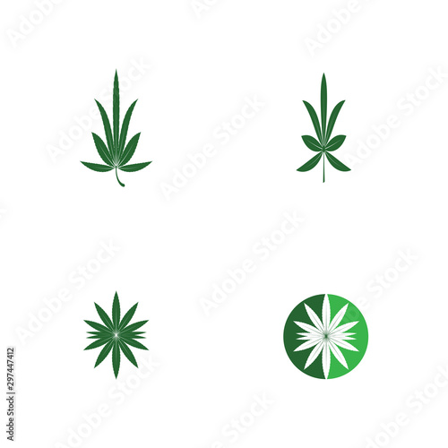 Set Cannabis Logo Template vector symbol