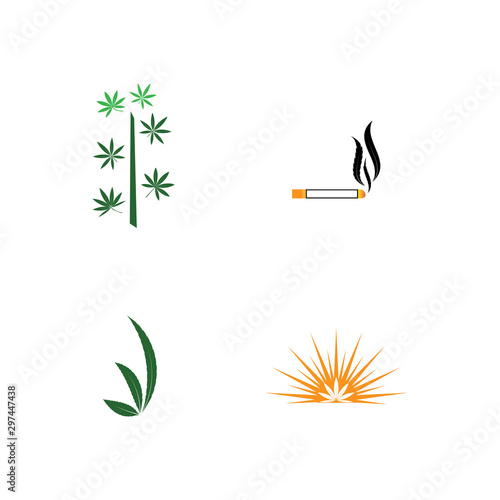 Set Cannabis Logo Template vector symbol