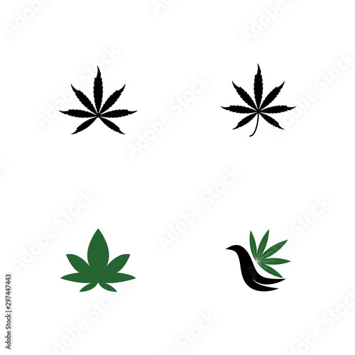 Set Cannabis Logo Template vector symbol