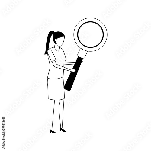 avatar woman with big magnifying glass