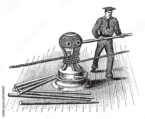 Capstan, vintage illustration.