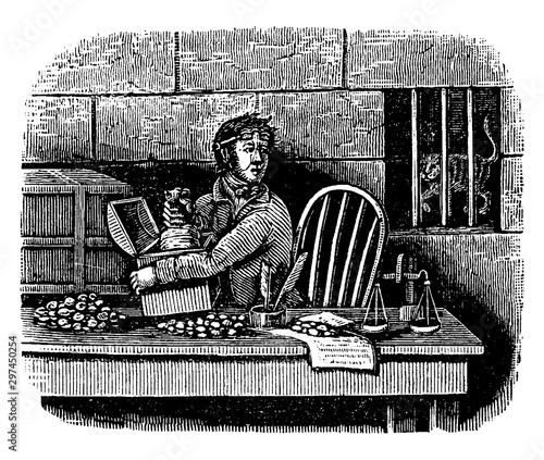 Much Coin, Much Care, vintage illustration