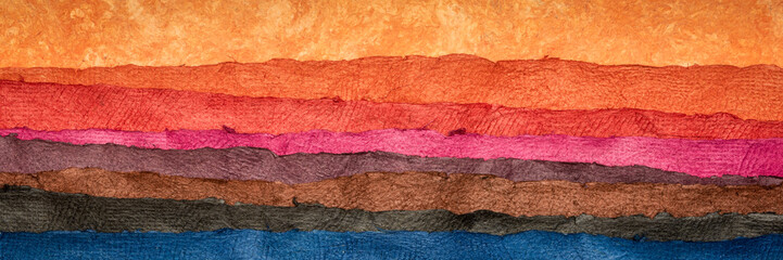 Papier peint photo Corail abstract landscape - colorful textured paper sheets  © MarekPhotoDesign.com