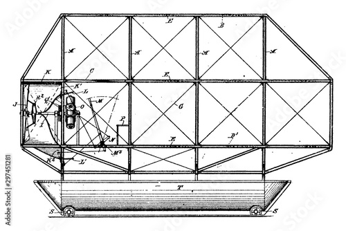 Early Airship, vintage illustration.