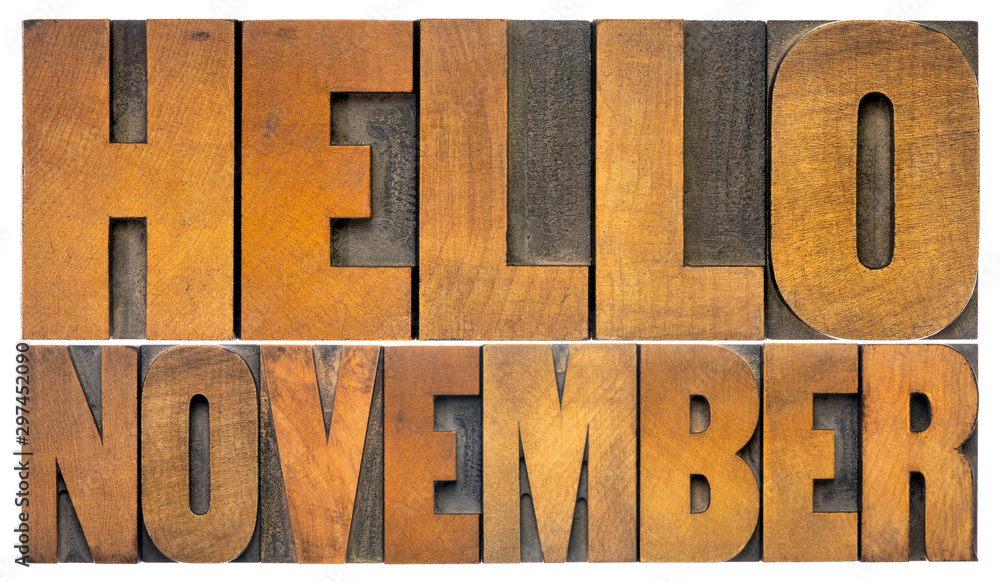 Plakat Witam listopada kartkę z życzeniami typografii
