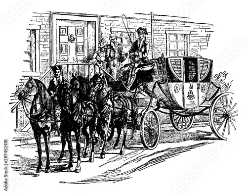 The President Equipage, vintage illustration.