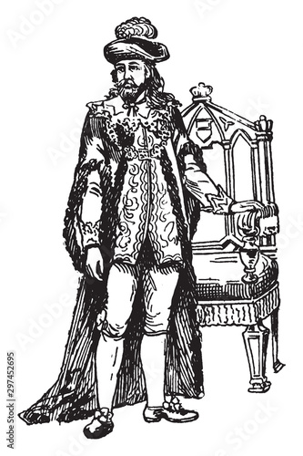 Lord Mayor of London from the Time of Charles II, vintage illustration.
