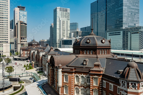 Tokyo station, a railway station in the Marunouchi business district of Chiyoda, Tokyo, Japan
