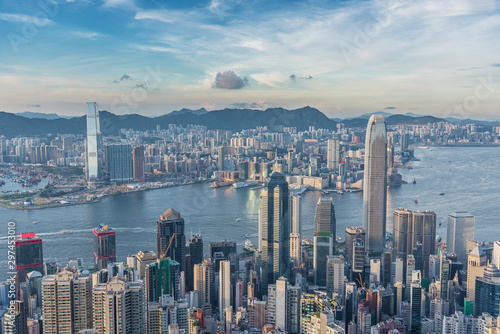 Wallpaper Mural Skyline of Victoria harbor of Hong Kong city Torontodigital.ca