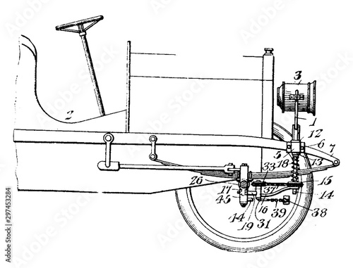 Automobile Headlight, vintage illustration.