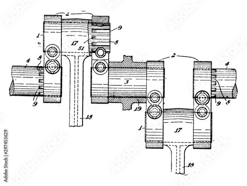 Crank Shaft, vintage illustration.