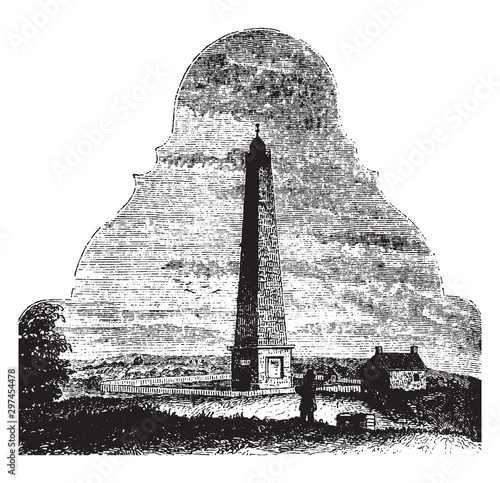 Groton Monument,vintage illustration
